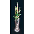Skleněná svítící váza VÁLEC metalická Ø 12 cm, v. 35 cm