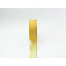 Stuha organzová s drátkem 2,5 cm/20 m, barva žlutá