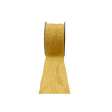 Stuha látková máčkaná 5 cm/20 m, barva žlutá