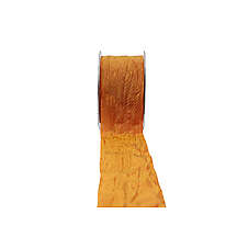 Stuha látková máčkaná 5 cm/20 m, barva cihlová