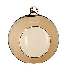 Závěsná skleněná koule s otvorem velká ø 14 cm zlatá, sada 4 ks