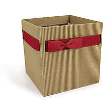 Krabička papírová SIMPLY velká přírodní/červená