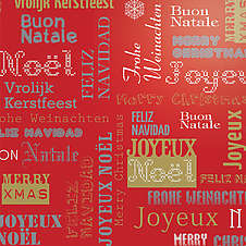 Vánoční balicí papír Texto rouge 60 g/m2, 0,69x10 m