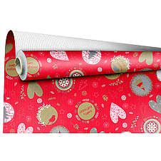 Vánoční balicí papír Gaspar červeno-bílý 60 g/m2, 0,69x50 m 1+1 ZDARMA