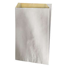 Papírový sáček hnědý kraft, L, 18x35 cm, stříbrná 