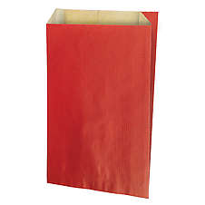 Papírový sáček hnědý kraft, L, 18x35 cm, červená 