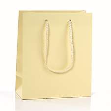 Dárková taška luxusní se šňůrkou - vanilková 22x29x10 cm
