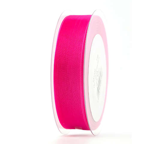 Stuha organzová bez drátku 2,5 cm/50 m, barva fuchsia