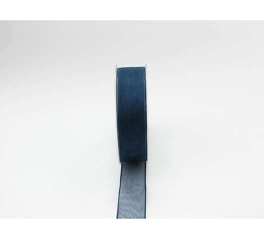Stuha organzová s drátkem 2,5 cm/20 m, barva tmavě modrá