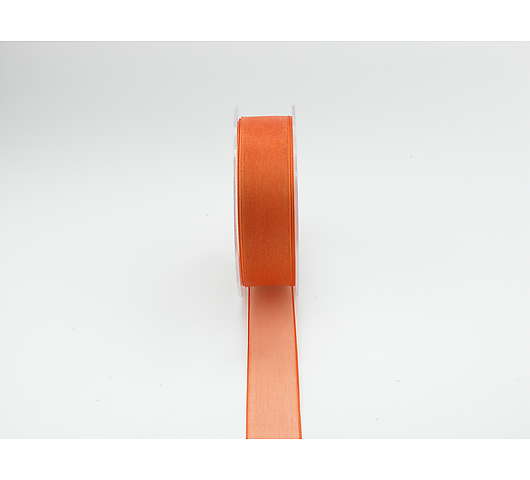 Stuha organzová s drátkem 6 cm/20 m, barva oranžová