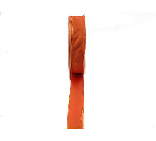 Stuha dekorační acetátová 2,5 cm/25 m, barva oranžová