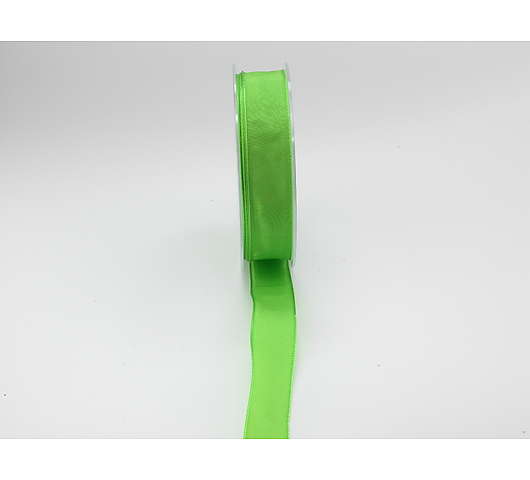 Stuha dekorační acetátová 2,5 cm/25 m, barva zelená jablková