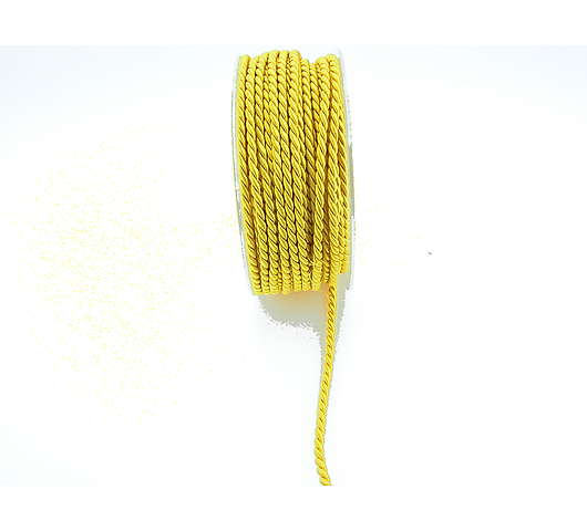 Dekorační šňůra 0,4 cm/25 m, barva žlutá