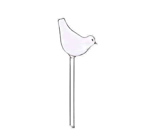 Zavlažovač - skleněný ptáček čirý 2 ks, pr. 10 cm