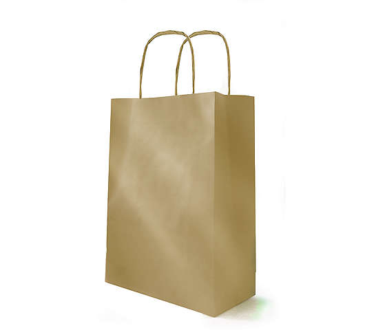 Papírová taška metalická, malá 18x8x22 cm, zlatá