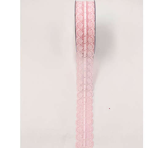 Stuha krajková 2,5 cm/15 m, Alea pink