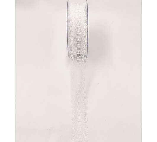 Stuha krajková 3,5 cm/20 m, Cleo bílá