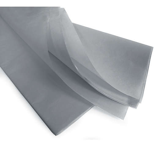 Dárkový balicí papír hedvábný v tubě archy 50x75 cm, 48 ks šedá