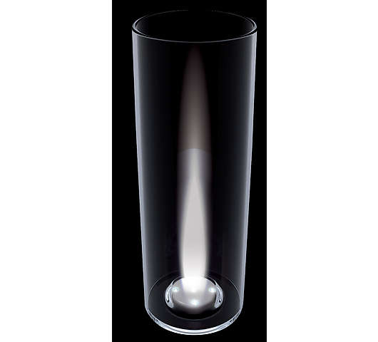 Skleněná svítící váza VÁLEC čirá, Ø 12 cm, v. 35 cm