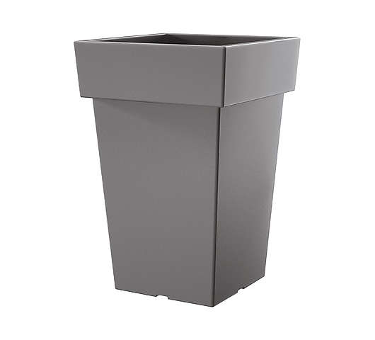 Plastový obal vysoký hranatý s obrubou hnědošedá 23,4 cm