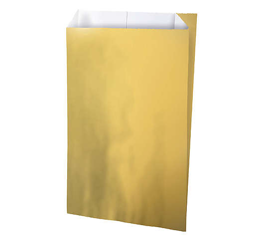 Vánoční papírový sáček, mini 7x12 cm, zlatá