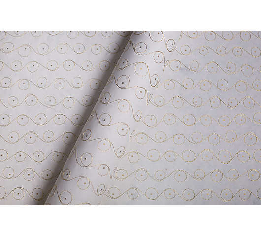 Luxusní dárkový papír ručně vyšívaný, arch 56x76 cm, Řetěz bílá 