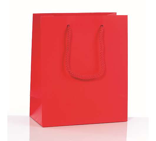 Dárková taška luxusní se šňůrkou - červená 22x29x10 cm